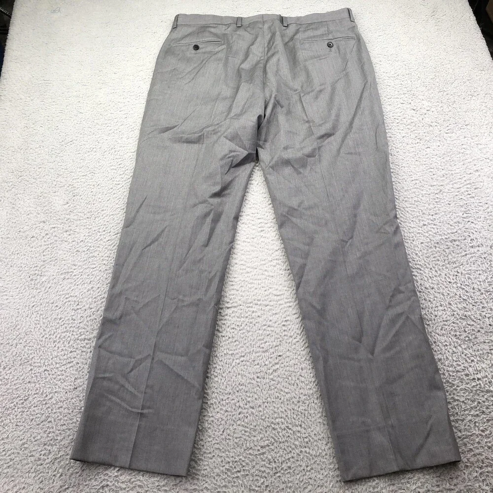Brooks Brothers Pants Mens 38x32 Gray Wool Dress Flat Front Straight Madison Fit